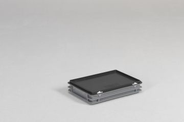 Caja apilable 400x300x80 mm, 6L con tapa gris