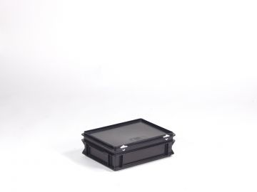 Caja E-line 10 L con tapa negro, ESD