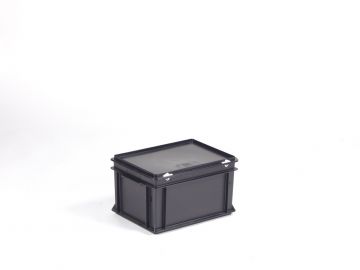Caja E-line 20 L con tapa negro, ESD