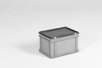 Caja apilable 400x300x235 mm, E-line 20 L con tapa gris