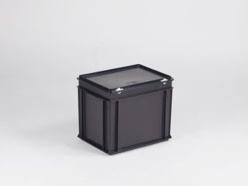 Caja E-line 30 L con tapa negro, ESD