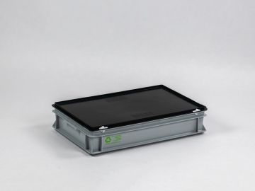 Caja apilable 600x400x135 mm, 20L con tapa negro