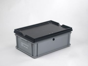 Caja homologación Un 40 L 600x400x235 mm tapa c bisagras y cierre