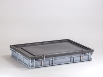 Maleta apilable 45 L 800x600x120 mm c 2 bisagras y cierres inox