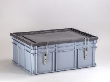 Maleta apilable 134 L 800x600x320 mm c 2 bisagras y cierres inox