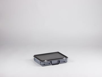 Maleta apilable 6L 400x300x80 mm con tapa gris