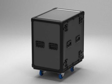 19" Maleta Exo Rack 16U, 574 x 804 x 838 mm, puerta doble, con ruedas