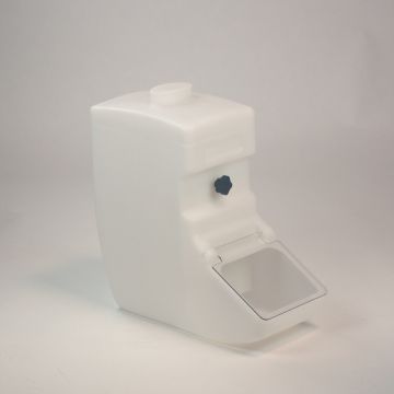 Caja dispensadora 24 l., blanca con tapa batiente transparente