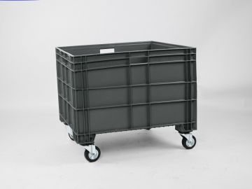 Caja gran volumen euronorm 800x600x630 mm 186 l. con 4 ruedas, antracita
