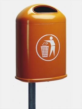 Papelera 42 L 470x250x650 mm en acero naranja
