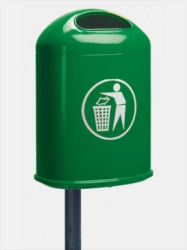 Papelera 42 L 470x250x650 mm en acero verde