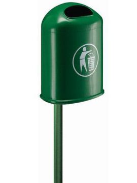 Poste en acero verde para contenedor 42l y 50l