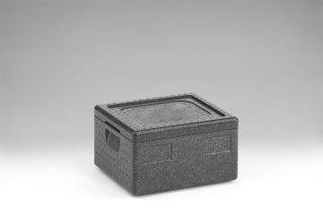 Caja isotérmica em EPP, 390x330x230 mm, 15 L, c tapa, gris oscuro