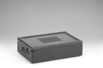 Caja isotérmica em EPP, 600x400x180 mm, 21 L, c tapa, gris oscuro
