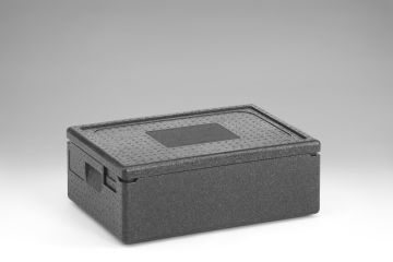 Caja isotérmica em EPP, 600x400x230 mm, 39 L, c tapa, gris oscuro