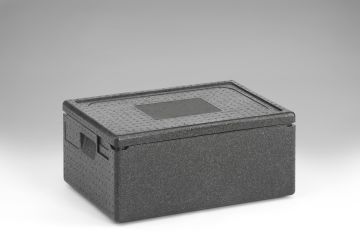 Caja isotérmica em EPP, 600x400x280 mm, 39 L, c tapa, gris oscuro