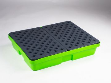 Pavimiento de retención 60 l., 810x640x150 mm con rejilla, verde