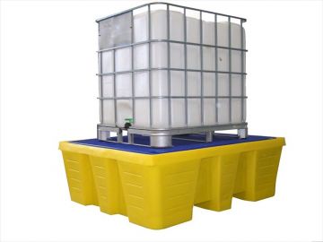 Retention bin 1740x1450x600 mm 1000 liters yellow with plastified grid