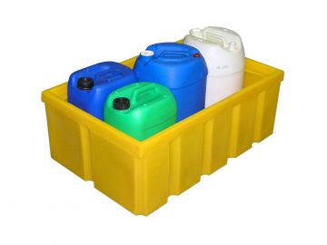 Retention bin 990x645x345 mm 200 liters yellow without grid