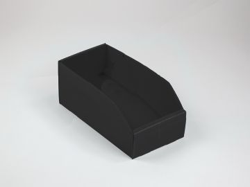 Caja de almacenaje en PP plástico celular 380x180x155/100 negro mm 25 cajas