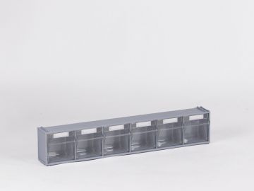 Multistore No6, con 6 cajas, 600x94x112 mm gris