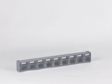 Multistore No9, con 9 cajas,  600x68x76 mm gris