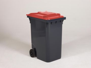 Contenedor 360 L 2 ruedas gris oscuro/ rojo