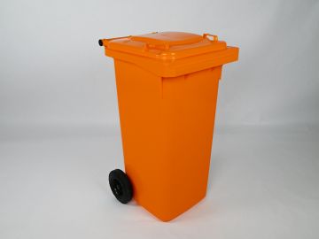 Contenedor 120 L, 2 ruedas, naranja