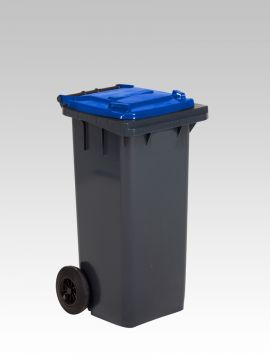 Contenedor 120 L, 2 ruedas, gris oscuro/ azul
