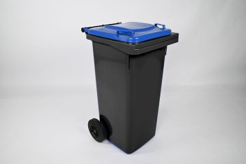 Contenedor 120 L, 2 ruedas, gris oscuro/ azul