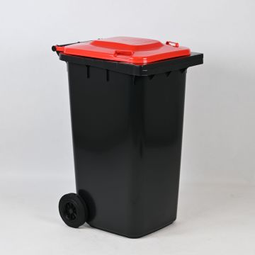 Contenedor 240 L 2 ruedas gris oscuro/ rojo
