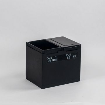 Módulo de residuos de 2 fracciones 30L negro, 400x300x350 mm