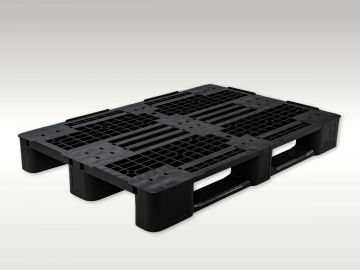 Palet de plástico ESD 1200x800x145 mm con 3 patines