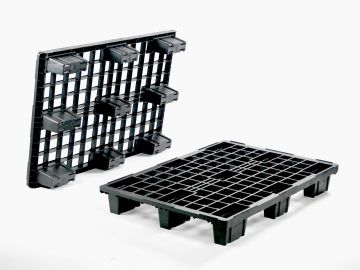 Nestable pallet 1200x800x153 mm on 9 feet open deck PE-R