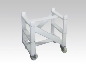 Plastic carrier for mixing bin 100 L on 4 inox wheels, colour white