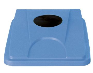 Tapa con inserción redonda 453x328x70 mm azul