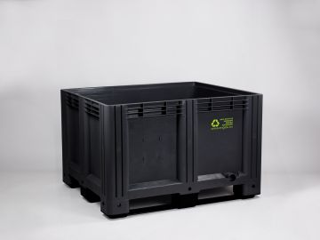 Caja-palet 610 L Reciclada, 1200x1000x760 mm, 3 patines reciclado