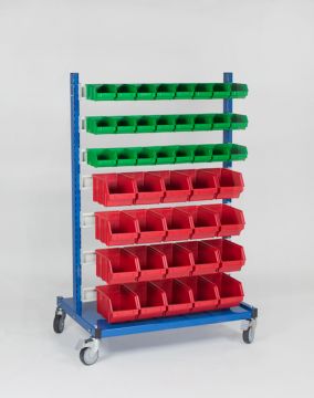 Estanteria con ruedas con 88 cajas almacenage