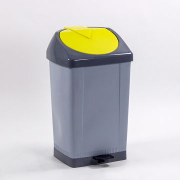 Contenedor 58L c pedal gris/amarillo