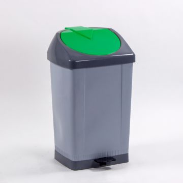 Contenedor 58L c pedal gris/verde