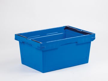 Caja encajable c/barras apilado 600x400x273 mm 47L azul