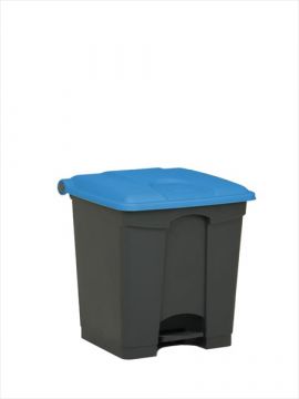 Contenedor com pedal 30 L 400x400x435 gris c tapa azul
