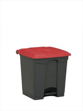 Contenedor com pedal 30 L 400x400x435 gris c tapa roja