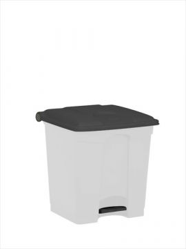 Contenedor com pedal 30 L 400x400x435 blanco c tapa gris