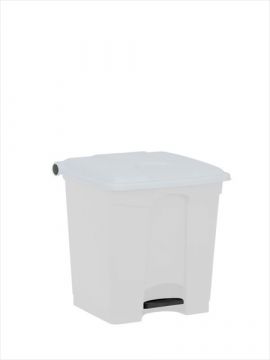 Contenedor com pedal 30 L 400x400x435 blanco c tapa blanco