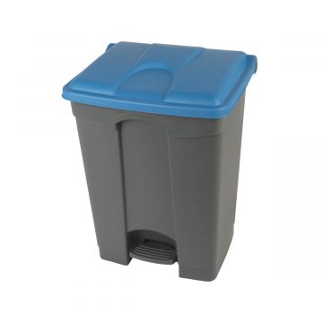 Contenedor com pedal 70 L 500x410x670 gris c tapa azul