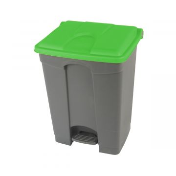 Contenedor com pedal 70 L 500x410x670 gris c tapa verde