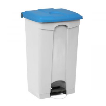 Contenedor com pedal 90 L 500x410x670 blanco c tapa azul