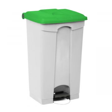 Contenedor com pedal 90 L 500x410x670 blanco c tapa verde