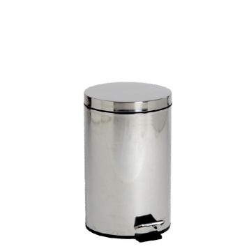 Balde acero inoxidable con pedal, 12 lt, ø284x400 mm